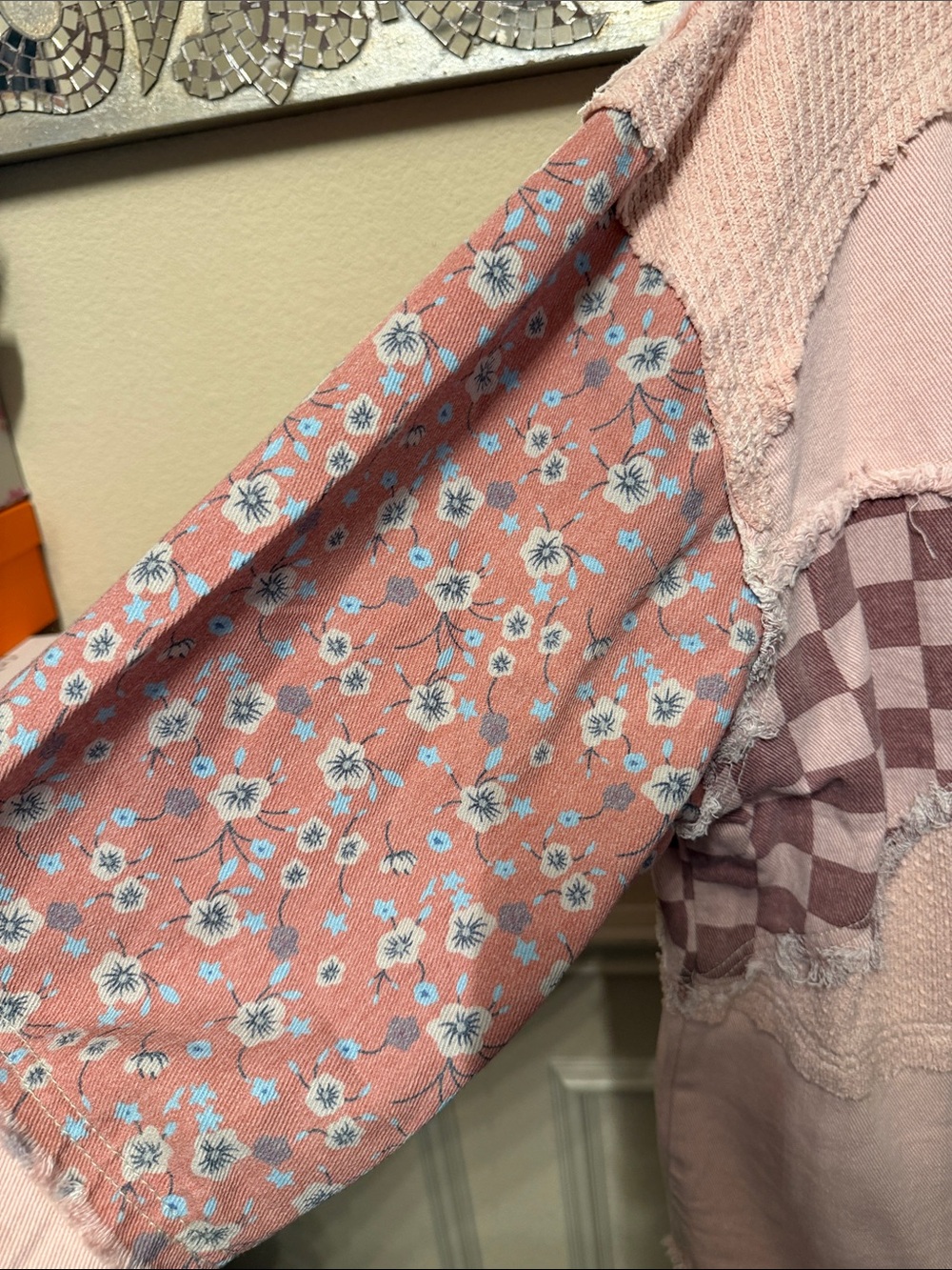 POL Pink Patchwork Bomber Jacket - Picture 5 of 7